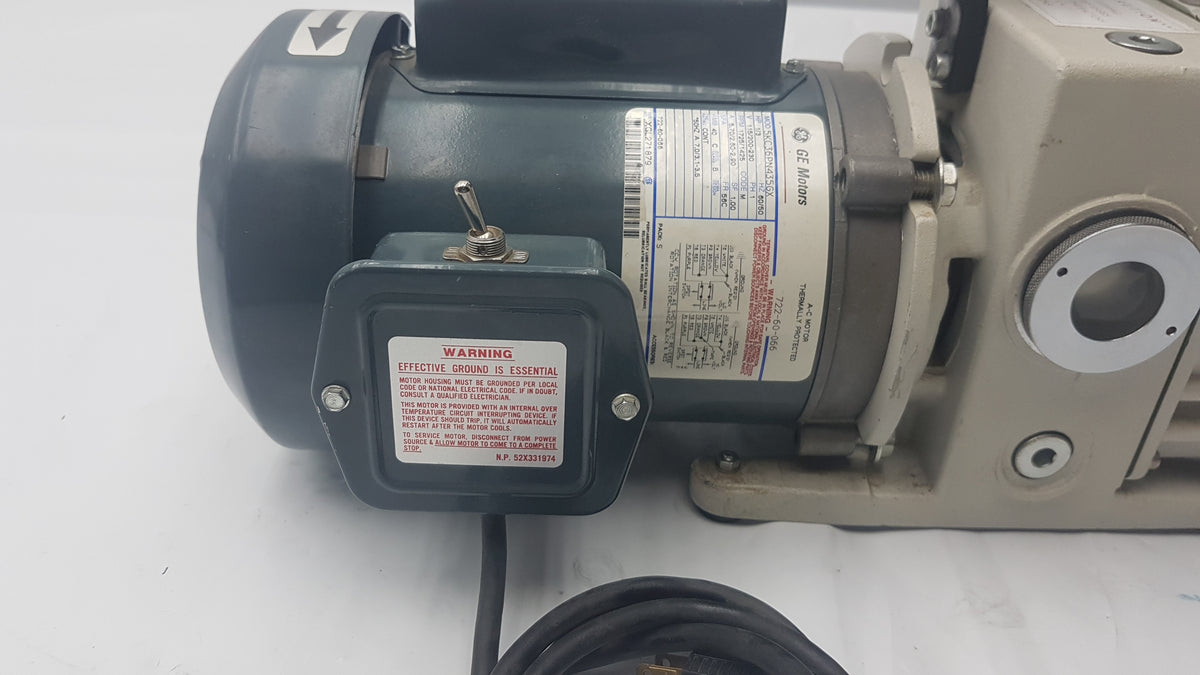 Leybold Trivac D4A Rotary Vane Vacuum Pump With GE 5KC36PN435GX Electric Motor