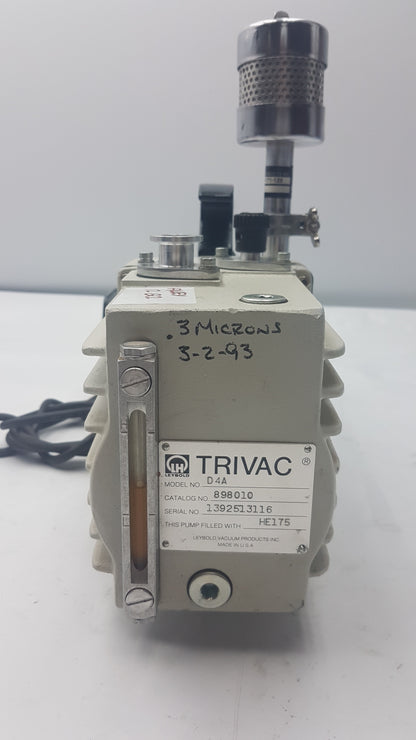 Leybold Trivac D4A Rotary Vane Vacuum Pump With GE 5KC36PN435GX Electric Motor
