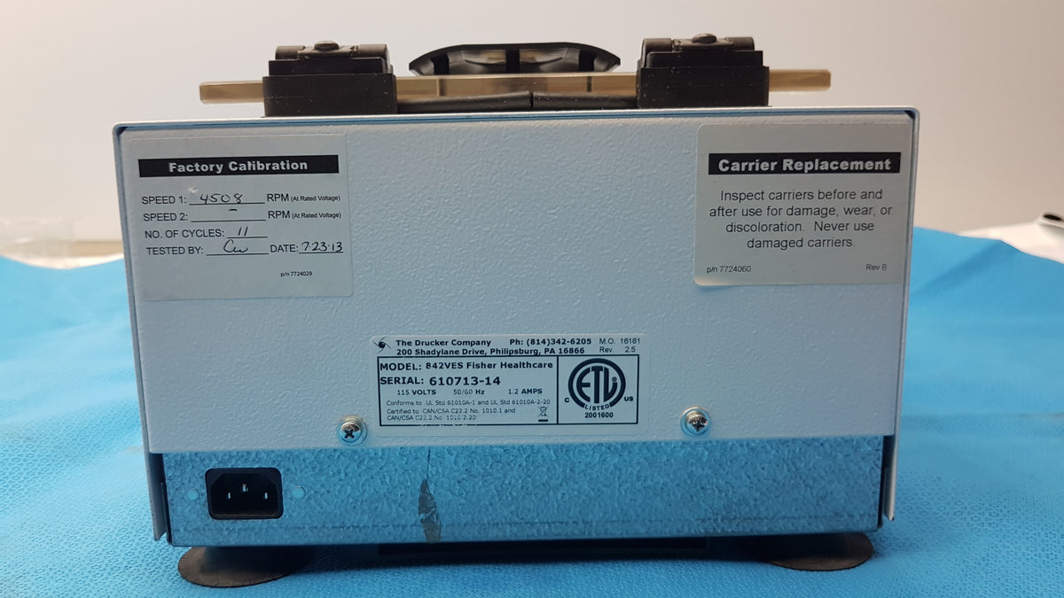 Fisher HealthCare 842VES Horizon Plasmafuge-6 Laboratory Centrifuge 115V 50/60Hz