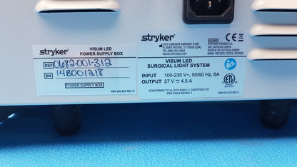 Stryker Visum LED Surgical Light System Power Supply Box Ref 0682-001-312