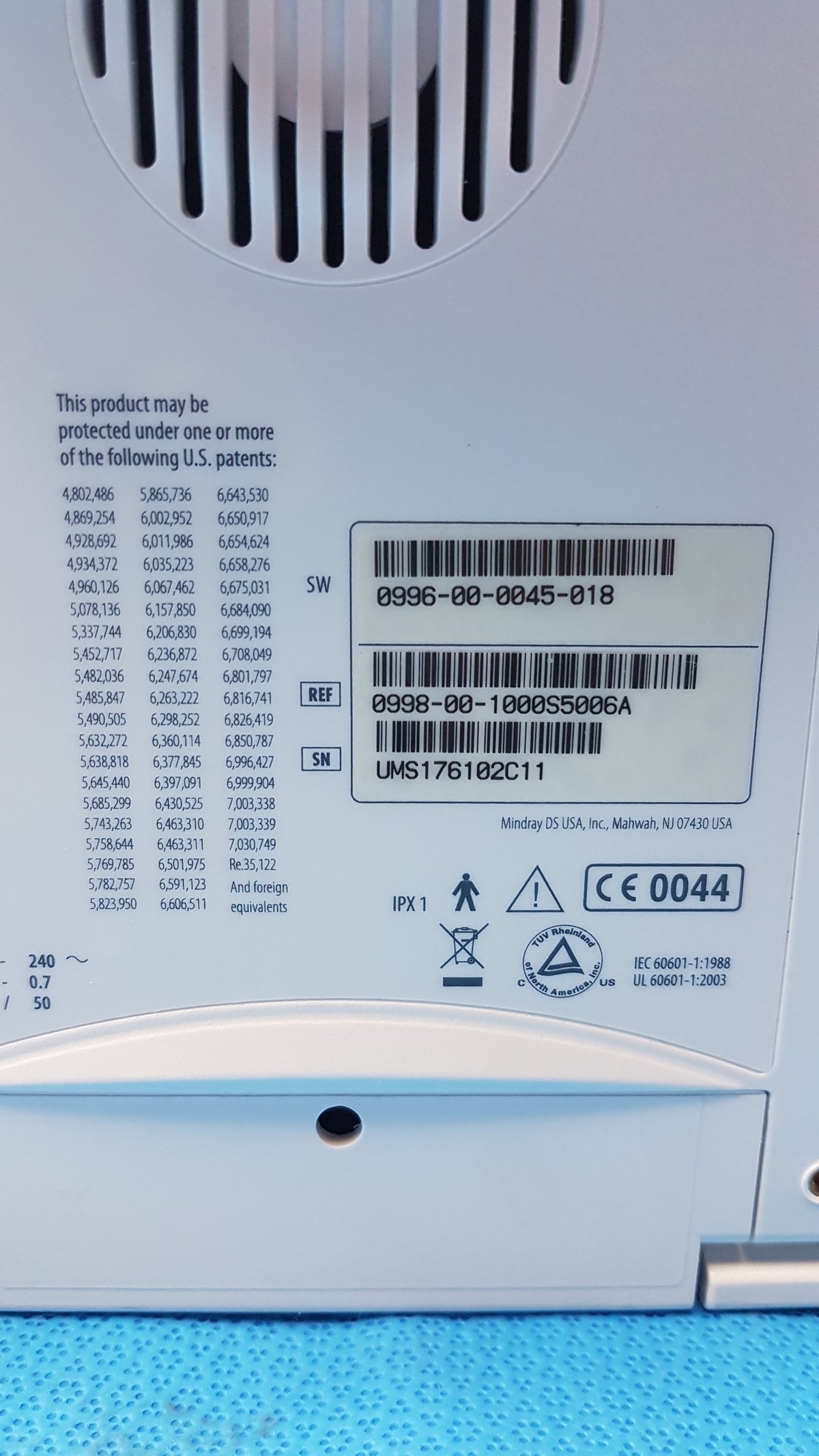 Mindray Datascope Spectrum Multiparameter Patient Monitor Ref 0998-00-1000S5006A