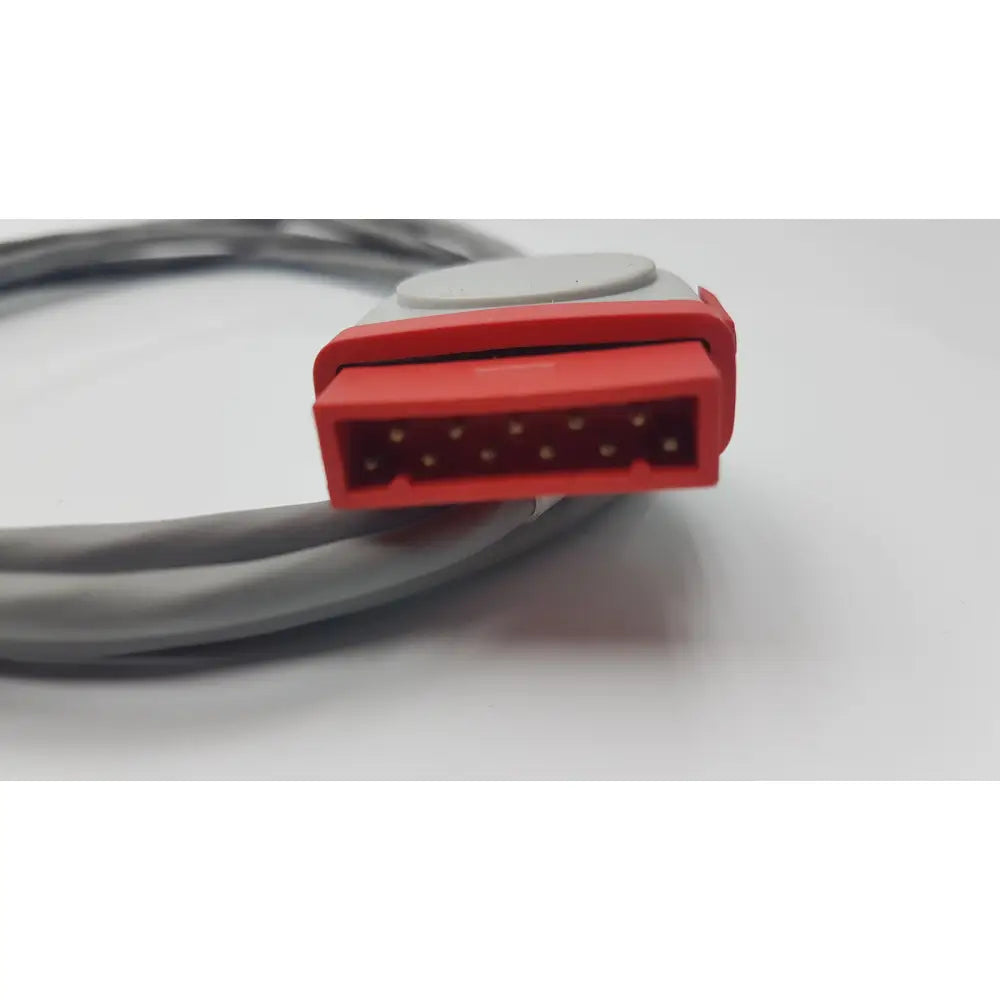 Red and gray medical cable 2201564 g-bbdd1-32r with 12 gold-plated pins in rectangular housing for pin cable use