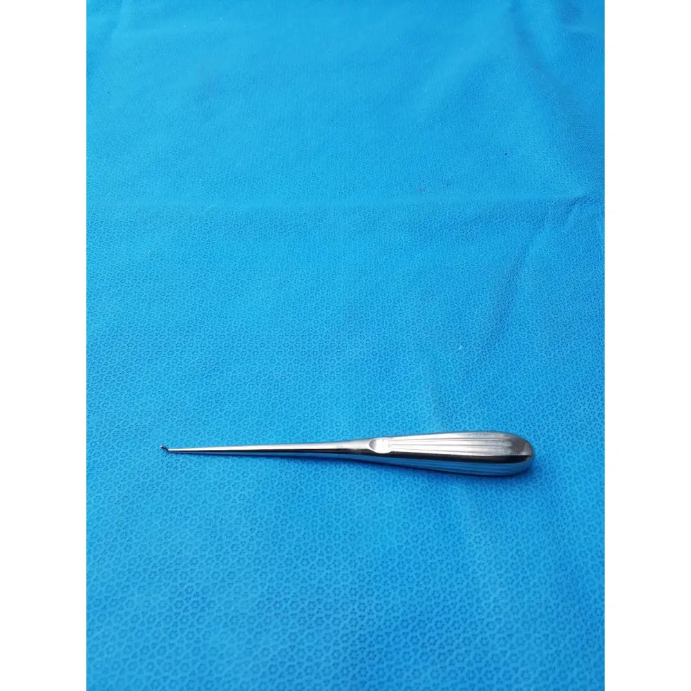 Stainless steel spratt bone curette with polished elongated handle and curved tip for surgical orthopedic use