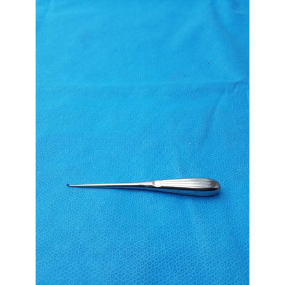 Stainless steel spratt bone curette with polished elongated handle and curved tip for surgical orthopedic use