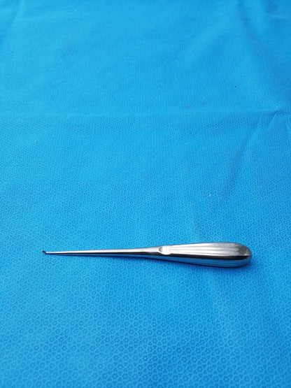 Stainless steel spratt bone curette with polished elongated handle and curved tip for surgical orthopedic use