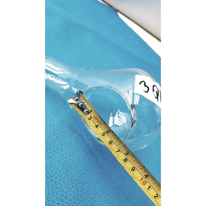 Clear glass 24/40 glassware adapter with narrow neck and white label 39 for connecting rubber hose tube
