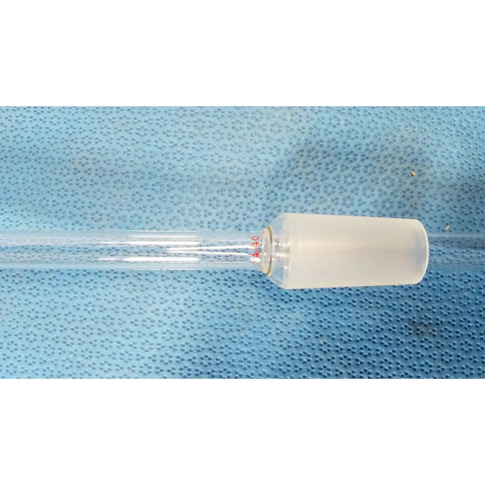 Clear glass 24/40 inner joint glass vapor duct tube with frosted stopper and red markings for rotary evaporator use