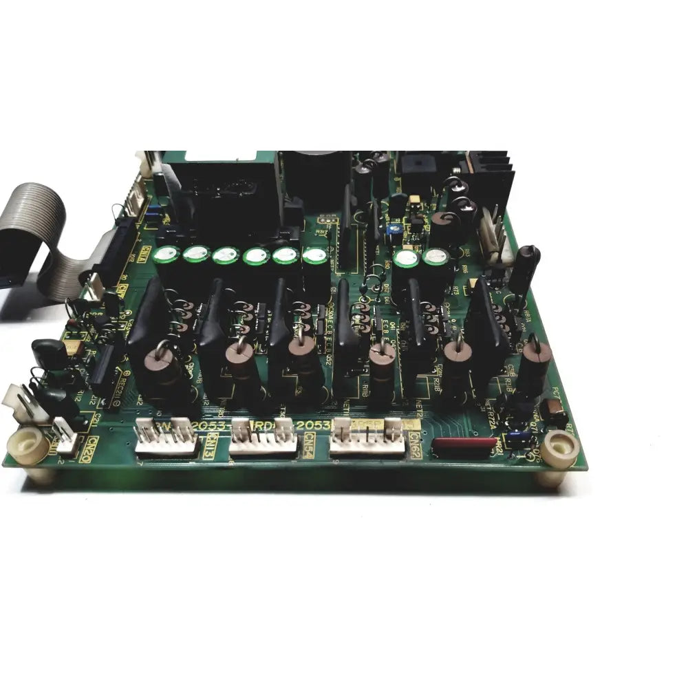 Green printed circuit board with black capacitors and green led indicators for 2p8414t mother board 2n3k2053-crdid-2053b
