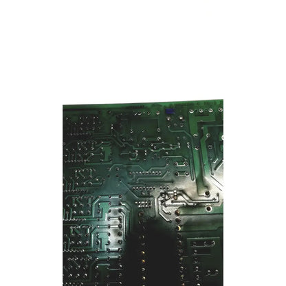 Green printed circuit board with silver conductive traces and soldered components for 2p8414t mother board model 2n3k2053-crdid-2053b