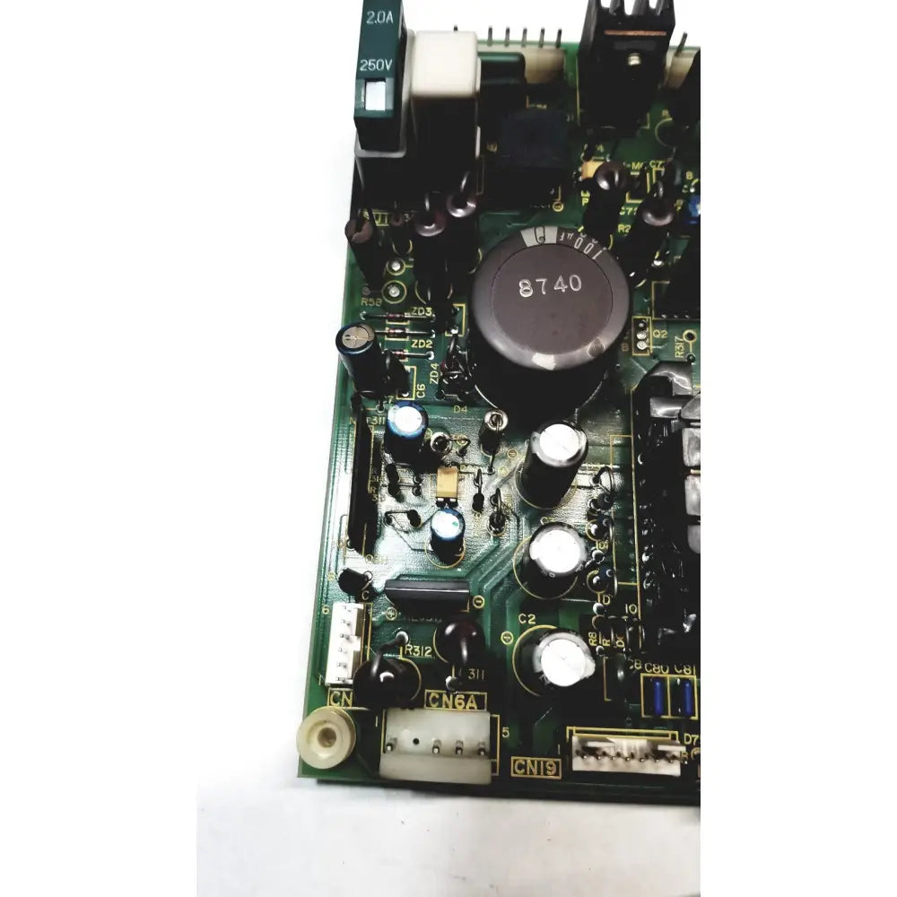 Green circuit board with black and silver components of 2p8414t mother board model 2n3k2053-crdid-2053b