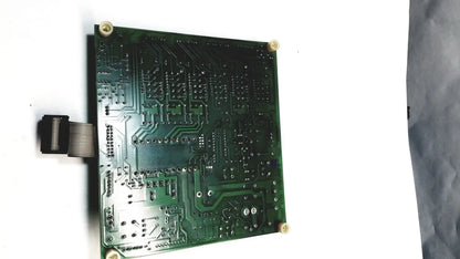 Green rectangular 2p8414t mother board with intricate copper traces and soldered components for electronic use