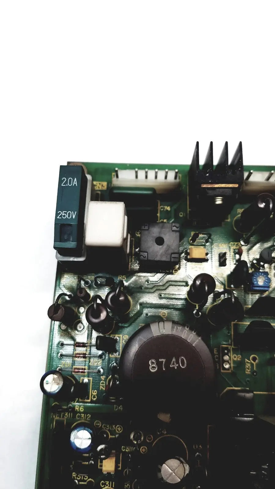 Green circuit board 2p8414t mother board with black silver components large capacitor 8740 and white 2.0a 250v part