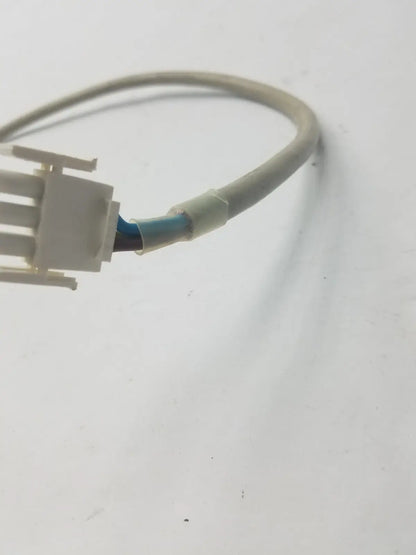 Gray plastic-coated 3-pin female cable with white multi-pin connector and blue internal wires for adapter use