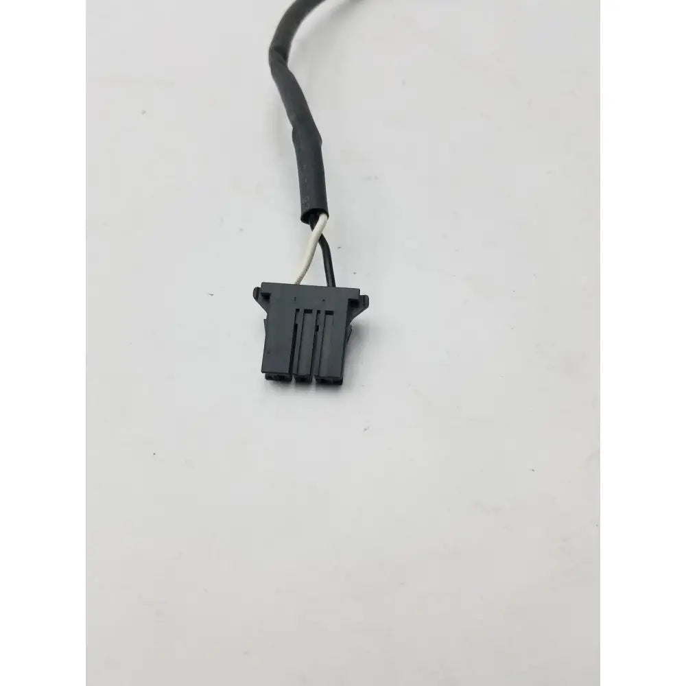 Black plastic 3 pin female cable wire with black insulated cable and visible white wires for electrical connections