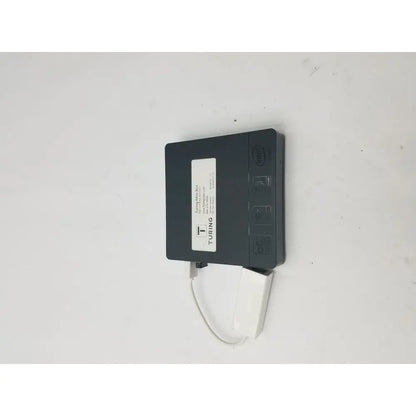 Black turing mini box with white 3 pin female connector cable attached featuring intel branding and sleek design