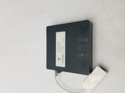 Black turing branded wireless network adapter with white usb cable attached to a 3 pin female connector cable