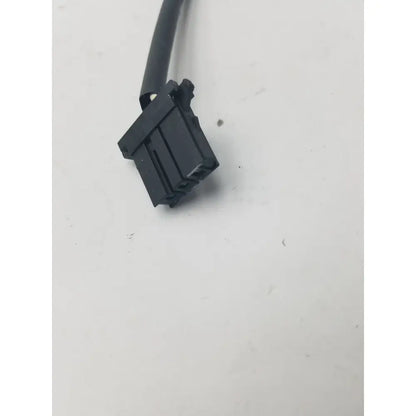 Black plastic 3 pin female connector wire cable with black insulated wire attached for electrical use