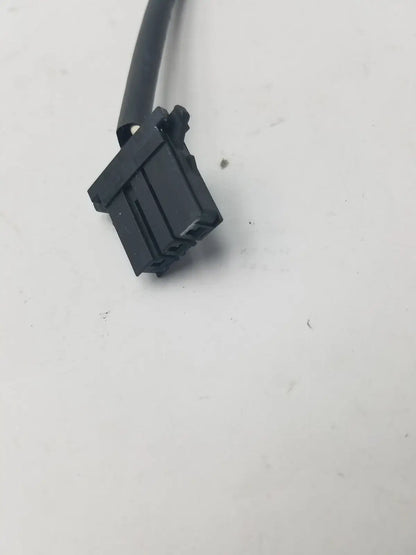 Black plastic 3 pin female connector wire cable with black insulated wire attached for electrical use