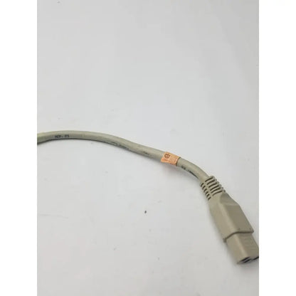 Beige 3 pin pronge to pin female connector ACP-F3 wire cable with three-prong plug and orange label near connector