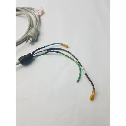 Gray 3 prong power cable with black connector and yellow wire connector harness for electrical connections