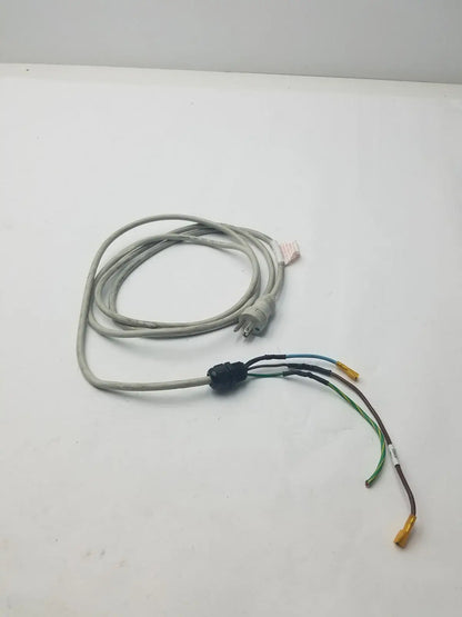 Gray 3 prong power cable with multiple colored wires and black wire connector harness for electrical connections