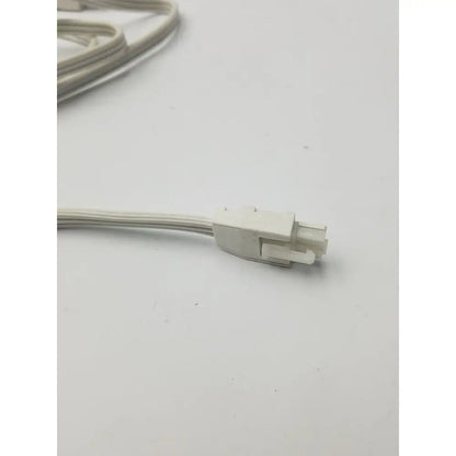 White plastic 3 prong to 3 pin female connector with bundled wires for power extension cord use