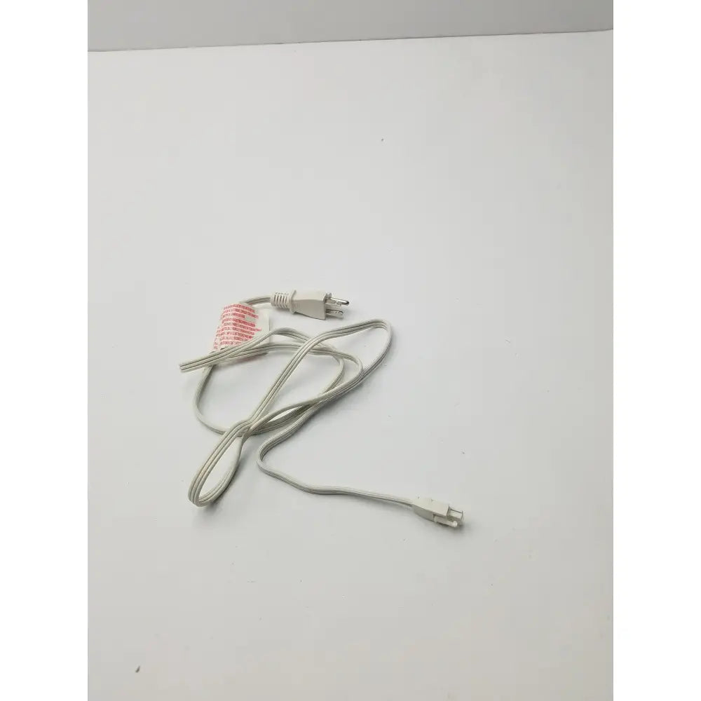 White power extension cord with two-prong plug and rectangular connector for 3 prong to 3 pin female connection