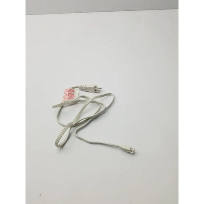 White power extension cord with two-prong plug and rectangular connector for 3 prong to 3 pin female connection