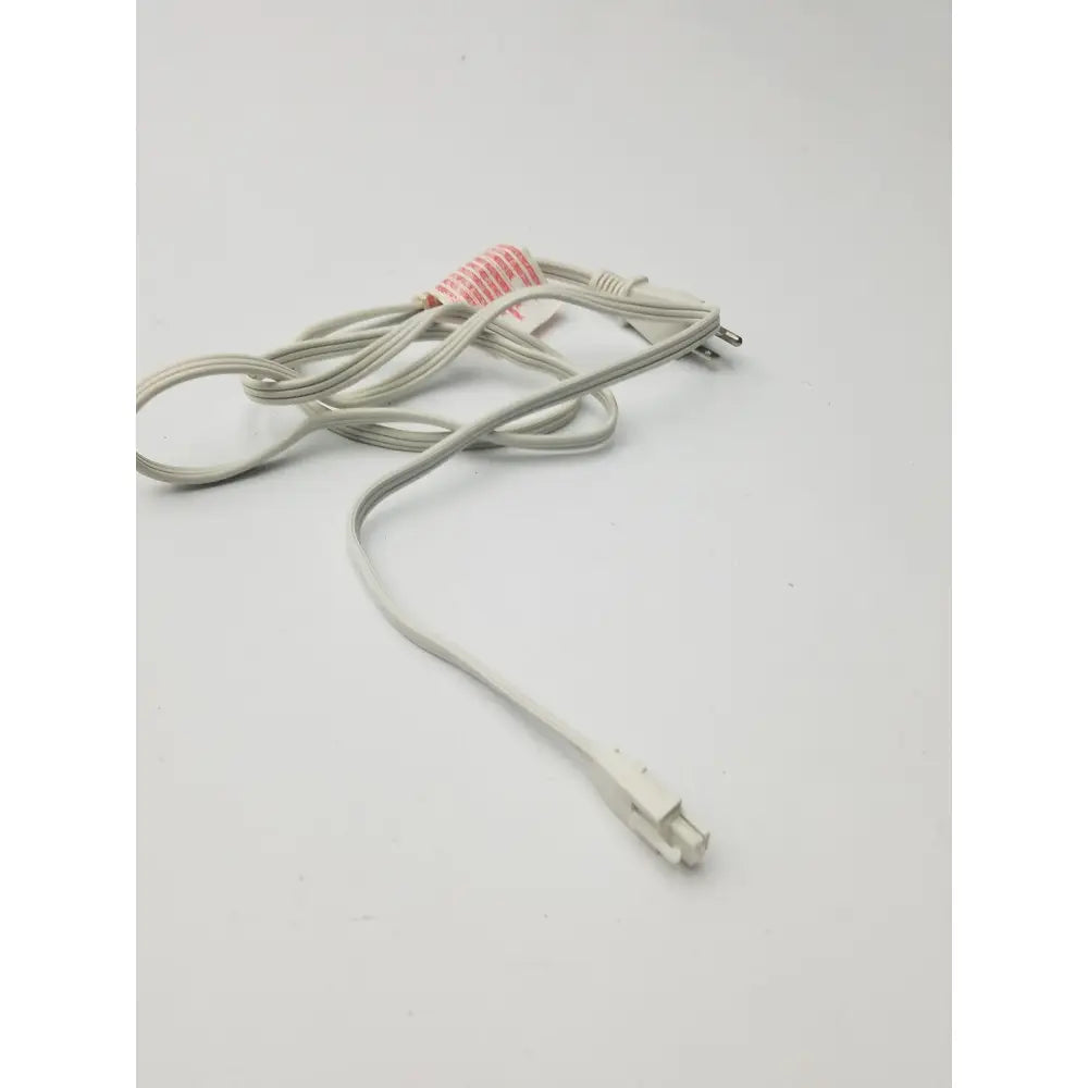 White power extension cord with two-prong plug and rectangular connector for 3 prong to 3 pin female use