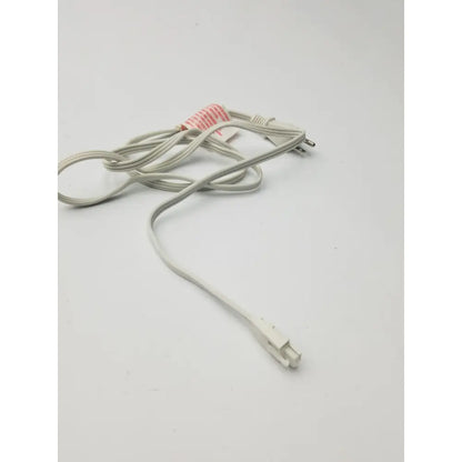 White power extension cord with two-prong plug and rectangular connector for 3 prong to 3 pin female use