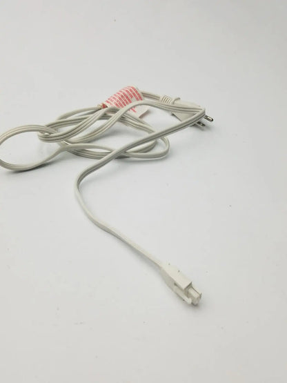 White power extension cord with two-prong plug and rectangular connector for 3 prong to 3 pin female use