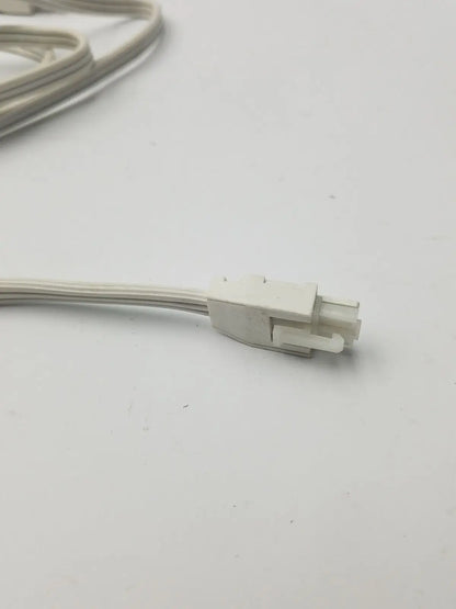 White plastic 3 prong to 3 pin female connector with bundled wires for power extension cord use