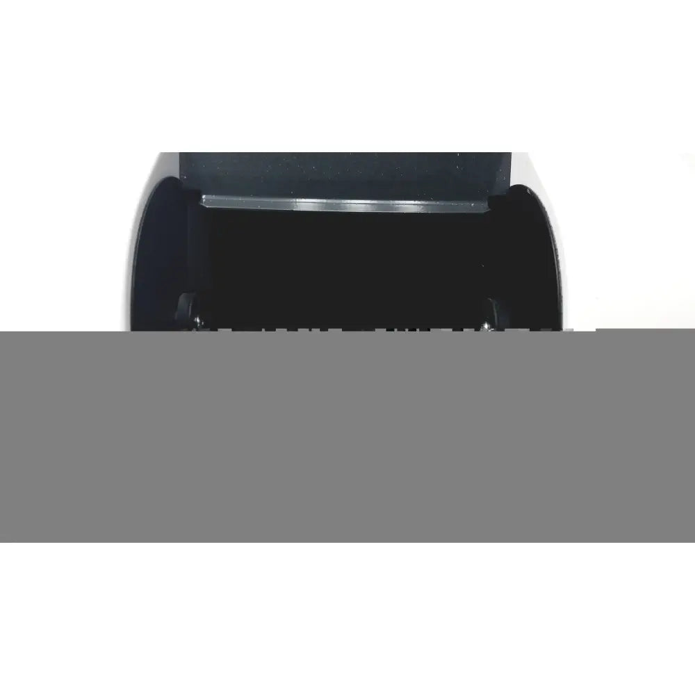 Black plastic trash can with curved sides and hinged lid in the 3 shape calibration kit a1146001b with legato 2 scanner