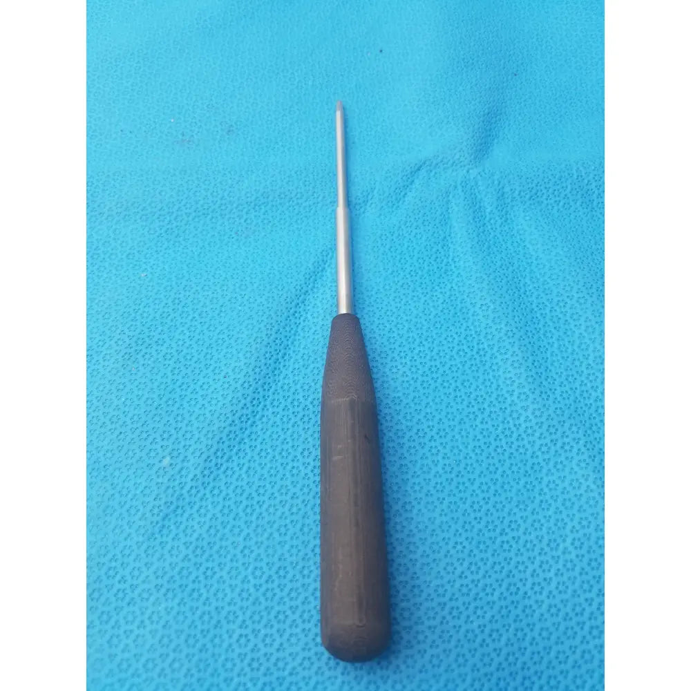 A surgical instrument 314.115 4874089 hex screwdriver stainless with a dark brown ergonomic handle and silver shaft