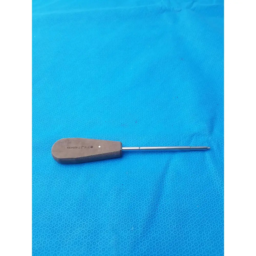 Wooden-handled surgical instrument with a metallic shaft hex screwdriver stainless steel for precise medical use