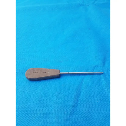 Wooden-handled surgical instrument with a metallic shaft hex screwdriver stainless steel for precise medical use