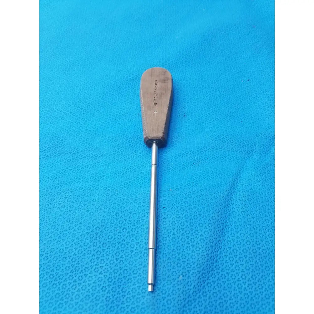Wooden-handled surgical instrument with metallic shaft hex screwdriver stainless steel for precise medical use