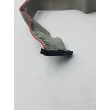 Gray flexible ribbon riser card cable with black 36 pin female connector and red edge strip for riser card use