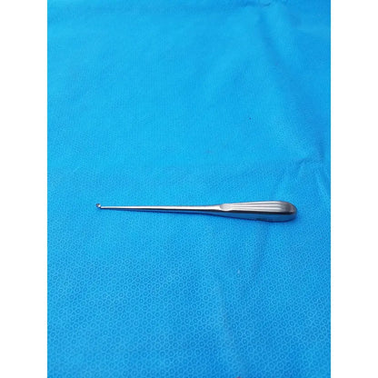 Spratt bone curette stainless surgical instrument with slender curved tip and ergonomic handle for orthopedic use