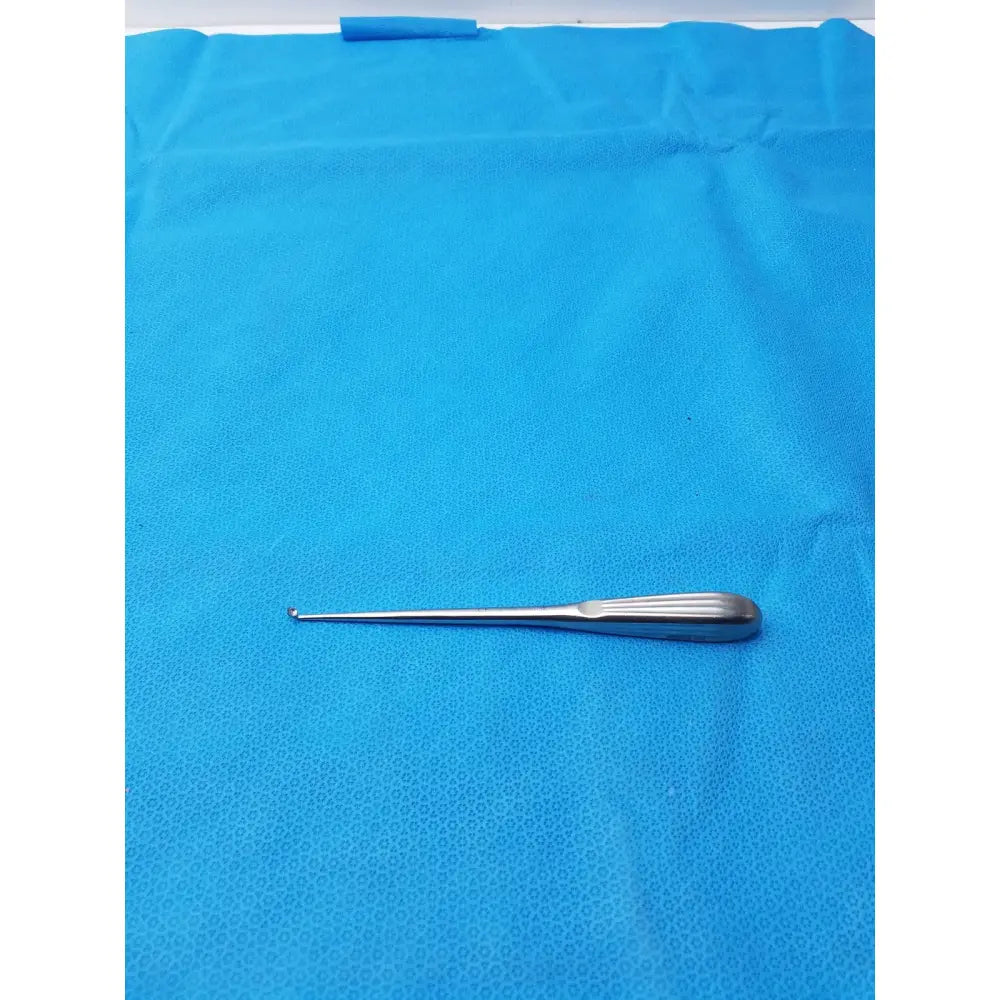 Silver spratt bone curette stainless surgical orthopedic instrument with long slender shaft and curved tip