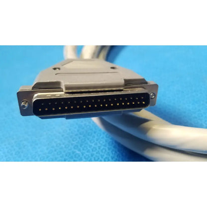 Gray and silver 37 male to female pin connector data cable with white cable for pin connector data applications