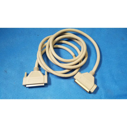Beige coiled 37 pin male female connector scsi cable with two db-25 female connector scsi lot of 4
