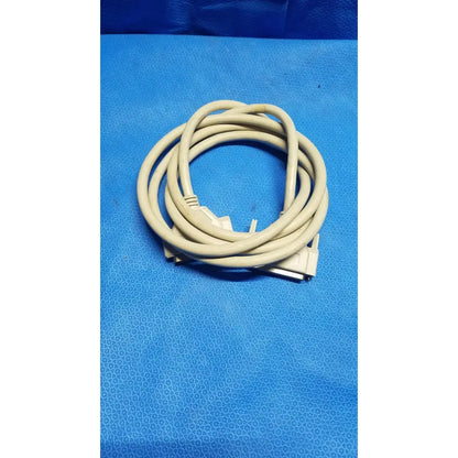 Coiled beige 37 pin male to female connector cable with rectangular connectors female connector cable lot of 3