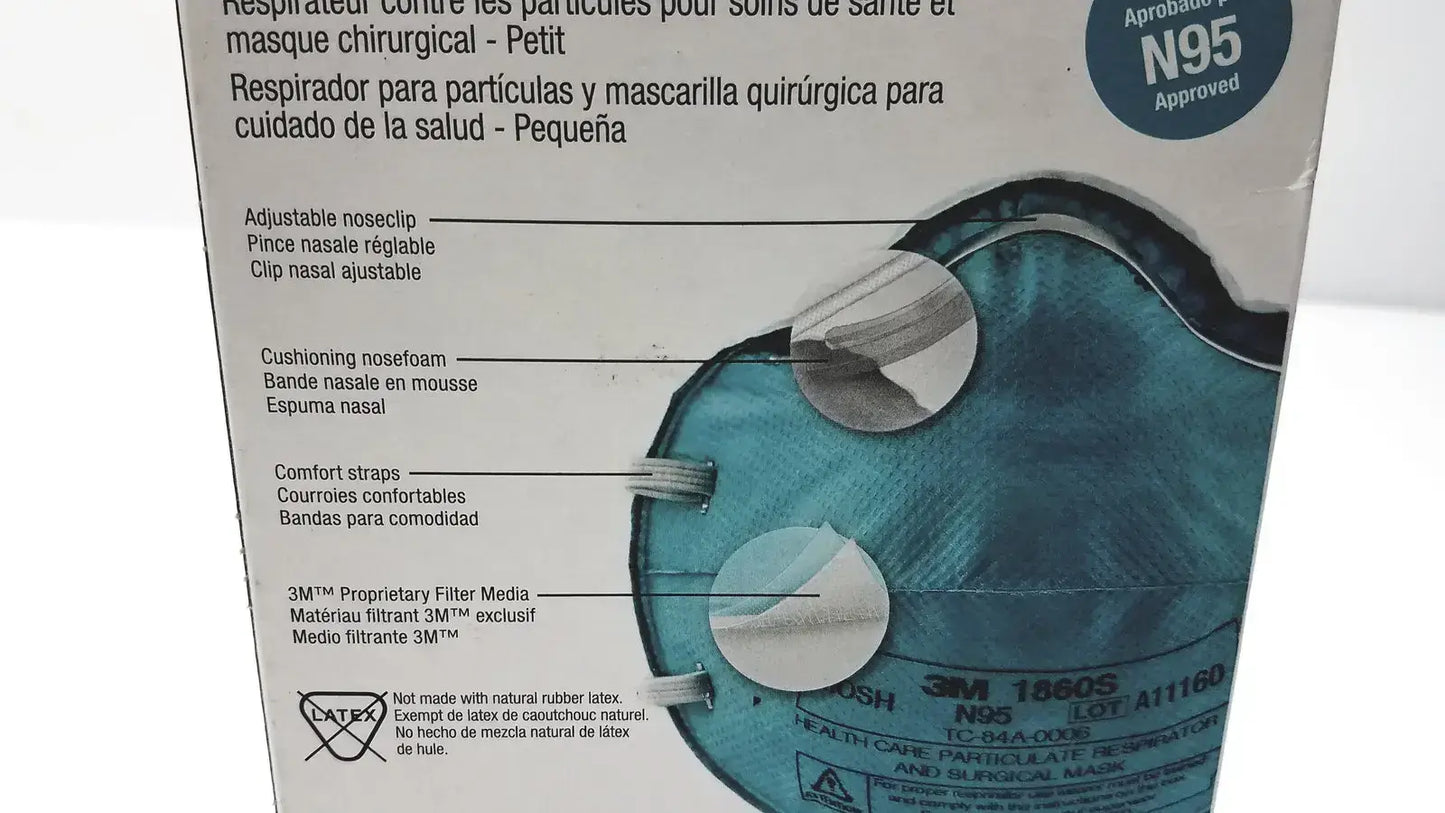 3M 1860S Small Health Care Particulate Respirator and Surgical Mask, Exp 10-2026 Surgical N95 Respirator, second-hand product photo 7