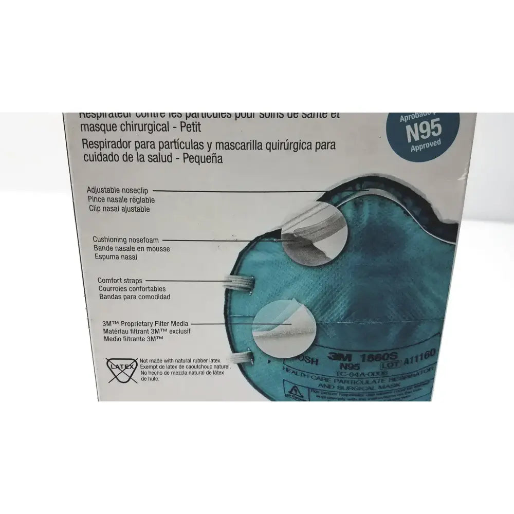 3M 1860S Small Health Care Particulate Respirator and Surgical Mask, Exp 10-2026 Surgical N95 Respirator, second-hand product photo 7