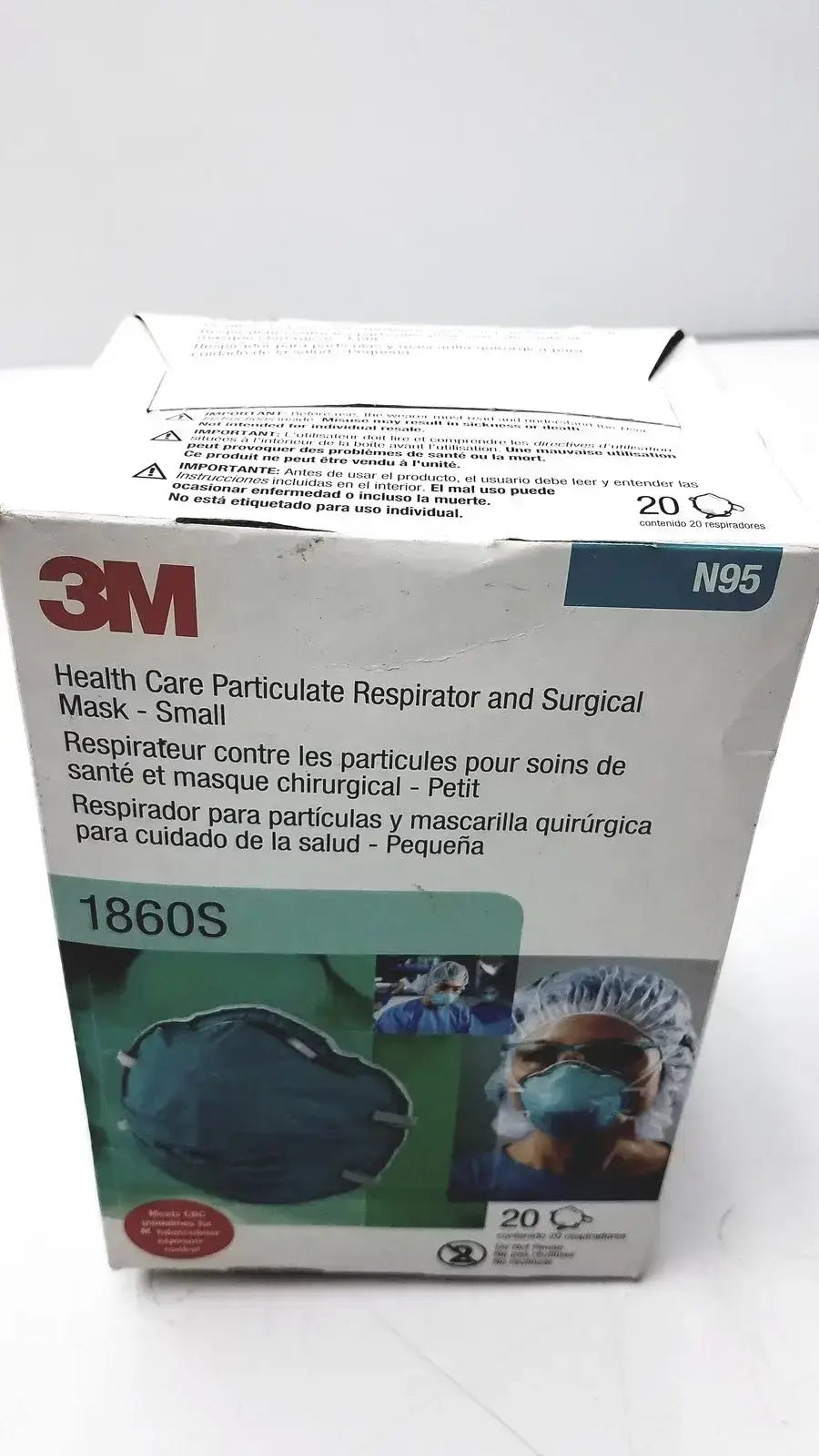 3M 1860S Small Health Care Particulate Respirator and Surgical Mask, Exp 10-2026 Surgical N95 Respirator, new product photo 1