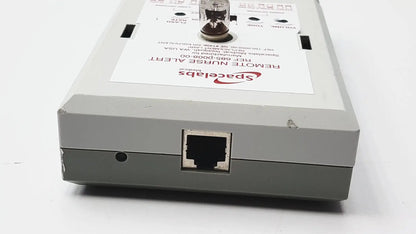 Gray rectangular remote nurse alert medical device with ethernet port shown on back, associated with 3m 60923 half mask respirator