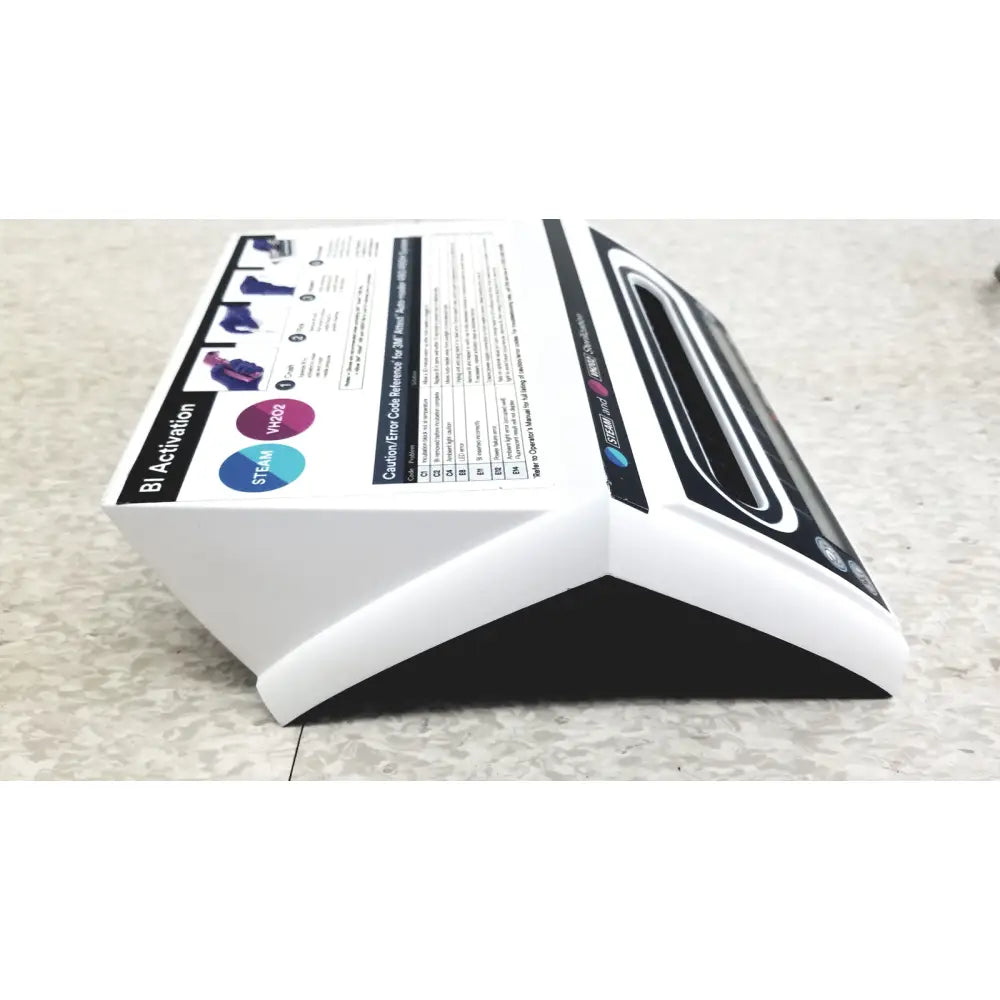 White and black plastic 3m attest auto-reader 490h incubator with sleek angular design and bi activation steam icons