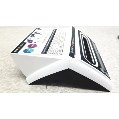 White and black plastic paper shredder with angular design and prominent slot for 3m attest 490h vh202 steriliization incubator