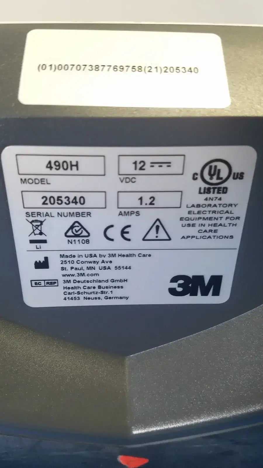 3M Attest Auto-Reader 490H VH202 Sterilization Sterilization Auto-Reader, as-is (for parts) product photo 7